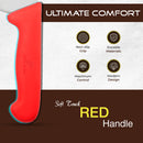 PAUL BROWN Classic 12 Inch X50CrMov15 Chef Knife with Soft Touch Red Handle