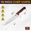 PAUL BROWN Titan 10 Inch X50CrMov15 Chef Knife with Soft Touch Brown Handle