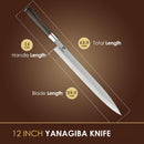 High Carbon Steel Yanagiba 12 inch