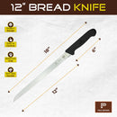 PAUL BROWN Classic 12 Inch X50CrMov15 Bread Knife with Soft Touch Black Handle