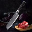 PAUL BROWN Chef Knife Premium Hammered Japanese high carbon Steel with Wooden Handle with Ultra Sharp corrosion-resistant Edge (Knight, 7" Suntuko)
