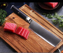 PAUL BROWN Chef Knife Premium Hammered Japanese high carbon Steel with Wooden Handle with Ultra Sharp corrosion-resistant Edge (Knight, 7" Nakiri)