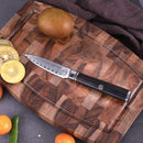 PAUL BROWN Paring Knife Premium Hammered Japanese high carbon Steel with Wooden Handle with Ultra Sharp corrosion-resistant Edge (Knight, 3.5")