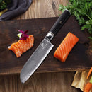 PAUL BROWN Chef Knife Premium Hammered Japanese high carbon Steel with Wooden Handle with Ultra Sharp corrosion-resistant Edge (Knight, 7" Suntuko)