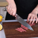 PAUL BROWN Chef Knife Premium Hammered Japanese high carbon Steel with Wooden Handle with Ultra Sharp corrosion-resistant Edge (Premium, 8")