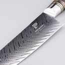 PAUL BROWN Chef Knife Premium Hammered Japanese high carbon Steel with Wooden Handle with Ultra Sharp corrosion-resistant Edge (Premium, 8")