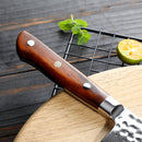 5 inch Utility Knife 67 Layers Damascus VG10 Steel with Forged Hammer Pattern with Premium Wooden Handle and Ashwood Saya