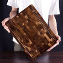 PAUL BROWN® Cutting Board Premium End Grain Acacia Wood with Juice Groove and Spout | Chopping Board | Charcuterie Board | Cheese Board