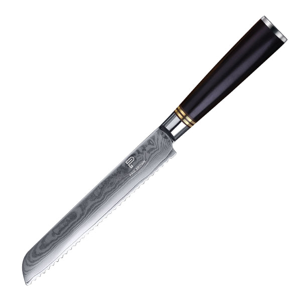 8 Inch Kitchen Knife Ebony Wood Handle 67 Layers VG10 Damascus Steel Bread Knife