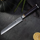 8 Inch Kitchen Knife Ebony Wood Handle 67 Layers VG10 Damascus Steel Bread Knife