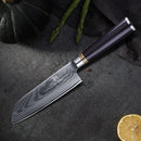 7 Inch Chef Knife Ebony Wood Handle 67 Layers VG10 Damascus Steel Kitchen Santoku Knife