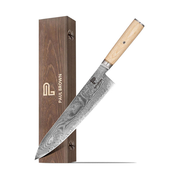 Paul Brown's™ 9 inch Chef Knife made of S35VN Power steel with 67 Layers Damascus with Premium Wooden Handle