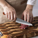 5 inch Utility Knife 67 Layers Damascus VG10 Steel with Forged Hammer Pattern with Premium Wooden Handle and Ashwood Saya