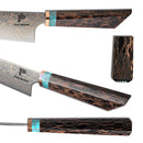 8 Inches Chef Knife 37 Layer Diamond Damascus Steel, Turquoise & Copper Mesh Resin Handle