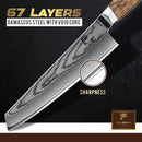 8 Inchs Kiritsuke Knife 67 Layers Damascus Steel, VG10 Core with Olive Wooden Handle