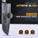 7 Inch Chef Knife Ebony Wood Handle 67 Layers VG10 Damascus Steel Kitchen Santoku Knife