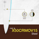 PAUL BROWN Classic 10 Inch X50CrMov15 Chef Knife with Soft Touch Brown Handle