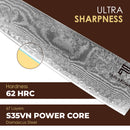 Paul Brown's™ Knife made of S35VN Power steel with 67 Layers Damascus with Premium Wooden Handle (7" Santoku Knife)
