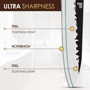 PAUL BROWN® Chef Knife Premium Hammered Japanese high carbon Steel with Wooden Handle with Ultra Sharp corrosion-resistant Edge (Deluxe, 5")