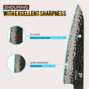 6 Inchs Utility Knife 67 Layers Damascus Steel, VG10 Core with G10 & Spalted Wooden Handle