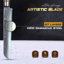 8 Inch Kitchen Knife Ebony Wood Handle 67 Layers VG10 Damascus Steel Bread Knife