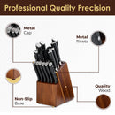 PAUL BROWN® 16-Piece German steel 1.4116 Kitchen Knife set with Wooden Block, Ultra Sharp Stainless Steel Steak Knives and Scissor with Ergonomic Handle
