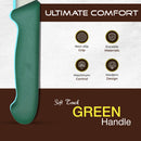 PAUL BROWN Classic 12 Inch X50CrMov15 Bread Knife with Soft Touch Green Handle