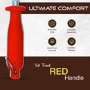 PAUL BROWN Classic 12 Inch German Steel Honing Rod (Sharpening Steel) with Soft Touch Red Handle