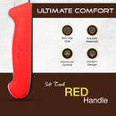 PAUL BROWN Classic 6 Inch X50CrMov15 Boning Knife with Soft Touch Red Handle