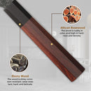 Paul Brown's™ 8 inch 440C High Carbon Stainless Chef Knife Forged Hammer Pattern with Mahogany Wood Handle and Ashwood Saya