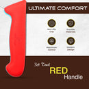 PAUL BROWN Classic 10 Inch X50CrMov15 Chef Knife with Soft Touch Red Handle