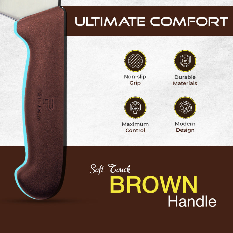 PAUL BROWN Classic 6 Inch X50CrMov15 Chef Knife with Soft Touch Brown Handle