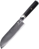 PAUL BROWN Chef Knife Premium Hammered Japanese high carbon Steel with Wooden Handle with Ultra Sharp corrosion-resistant Edge (Knight, 7" Suntuko)