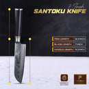 7 Inch Chef Knife Ebony Wood Handle 67 Layers VG10 Damascus Steel Kitchen Santoku Knife