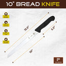 PAUL BROWN Classic 10 Inch X50CrMov15 Bread Knife with Soft Touch Black Handle
