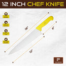 PAUL BROWN Classic 12 Inch X50CrMov15 Chef Knife with Soft Touch Yellow Handle