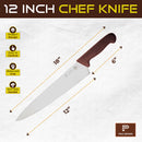 PAUL BROWN Classic 12 Inch X50CrMov15 Chef Knife with Soft Touch Brown Handle
