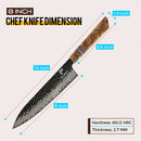 8 Inchs Chef Knife 67 Layers Damascus Steel, VG10 Core with G10 & Spalted Wooden Handle