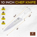 PAUL BROWN Titan 10 Inch X50CrMov15 Chef Knife with Soft Touch White Handle