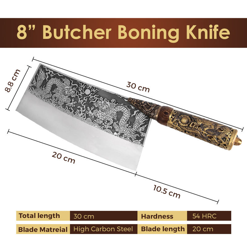 Slicing Chef Knife Total length 11.8 Inch Luxury Series Made of High carbon alloy steel Ergonomic Carved brass handle