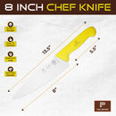 PAUL BROWN Classic 8 Inch X50CrMov15 Chef Knife with Soft Touch Yellow Handle