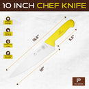 PAUL BROWN Classic 10 Inch X50CrMov15 Chef Knife with Soft Touch Yellow Handle