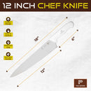 PAUL BROWN Classic 12 Inch X50CrMov15 Chef Knife with Soft Touch White Handle
