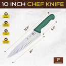PAUL BROWN Titan 10 Inch X50CrMov15 Chef Knife with Soft Touch Green Handle