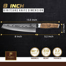 8 Inchs Kiritsuke Knife 67 Layers Damascus Steel, VG10 Core with Olive Wooden Handle