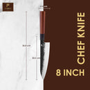 8 inch 3 Layers High Carbon Steel Chef Knife