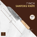 Paul Brown's™ Knife made of S35VN Power steel with 67 Layers Damascus with Premium Wooden Handle (7" Santoku Knife)