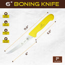 PAUL BROWN Classic 6 Inch X50CrMov15 Boning Knife with Soft Touch Yellow Handle