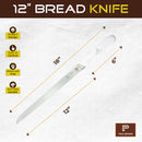 PAUL BROWN Classic 12 Inch X50CrMov15 Bread Knife with Soft Touch White Handle