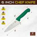 PAUL BROWN Classic 6 Inch X50CrMov15 Chef Knife with Soft Touch Green Handle